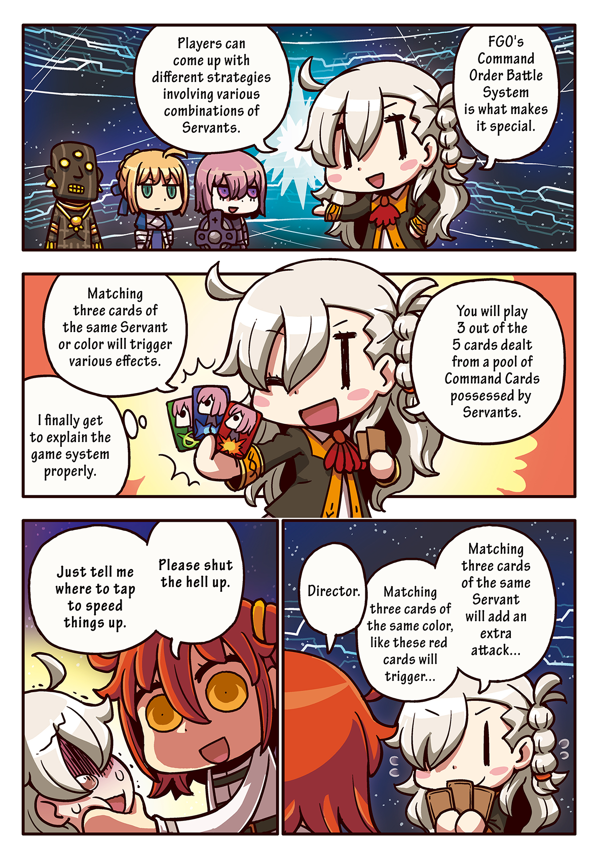 Episode 5 Battle With Different Card Variations Learning With Manga Fate Grand Order