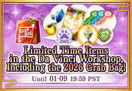 Limited Time Items in the Da Vinci Workshop, Including the 2026 Grab Bag! Until 01-09 19:59 PST