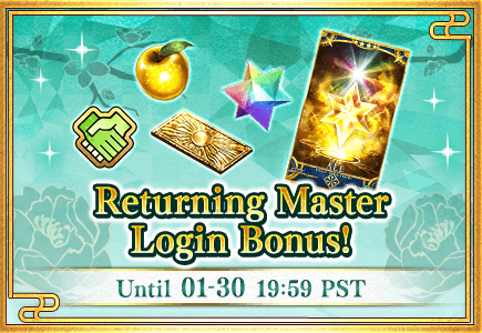 Returning Master Login Bonus! Until 01-30 19:59 PST