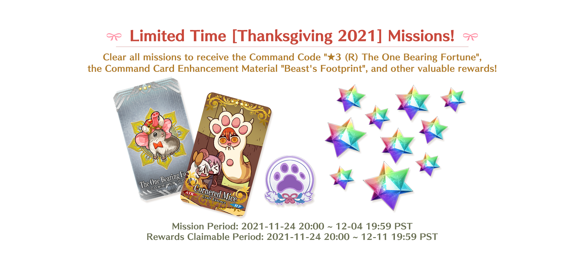 Limited Time Thanksgiving 2021 Missions!